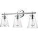 Aliza 3 Light 27 inch Chrome Vanity Light Wall Light
